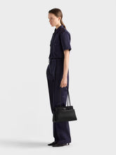 Prada Black Passage Medium Leather Bag with Re-Nylon Flap