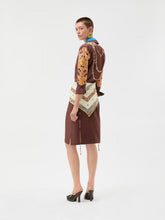 Versace Brown Printed Silk Twill Mini Shirt Dress