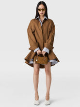 Stella McCartney Pecan Washed Cotton Peplum Shirt Dress