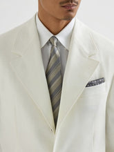 Brunello Cucinelli Khaki Striped Silk Tie