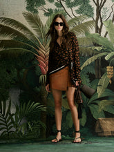 Johanna Ortiz Camel Leather Emerging Skirt