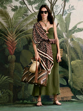 Johanna Ortiz Pine Green Crinkle Maxi Dress