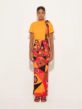 Pucci Orange T-Shirt with Silk Scarf Detail