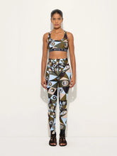 Pucci Khaki and Blue Occhi Print Sports Bra