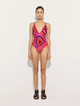 Pucci Fuchsia and Black Iride Print Swimsuit