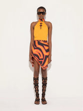 Pucci Orange Silk Detail Halterneck Top