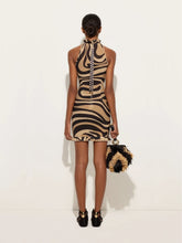 Pucci Beige and Black Marmo Ruffle Mini Dress