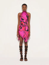 Pucci Fuchsia and Black Orchidee Silk Halter Top