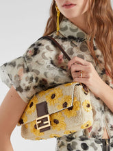 Fendi Floral Sequin Embroidered Baguette Bag