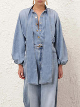 Zimmermann Skylark Blue Indra Denim Tie Blouse