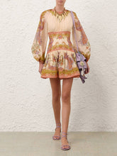 Zimmermann Indra Chartreuse Floral Mini Dress