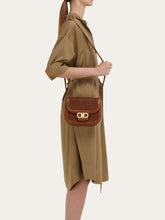 Ferragamo Brown Woven Gancini Crossbody Mini Bag
