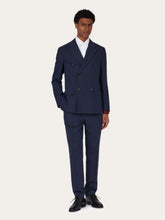Ferragamo Navy Blue Double-Breasted Blazer
