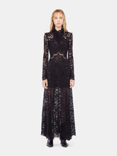 Rabanne Black High-Neck Lace Maxi Dress