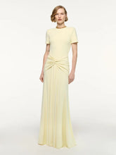 Roland Mouret Yellow Waterfall Twist Jersey Maxi Dress