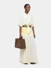 Rabanne Yellow Cream Crepe de Chine Crop Shirt