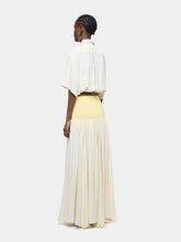 Rabanne Yellow Cream Crepe de Chine Crop Shirt