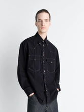Lemaire Black Crepe Cotton Studded Shirt