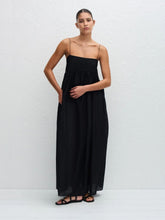 Matteau Black Empire Pintuck Bodice Dress