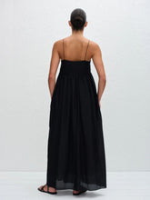 Matteau Black Empire Pintuck Bodice Dress