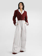 Dolce & Gabbana Red Striped Poplin Wide-Leg Trousers