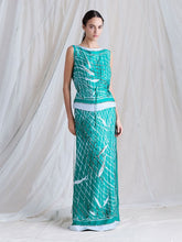Altuzarra Green Fishnet Silk Maxi Skirt