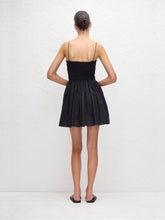 Matteau Black Shirred Bodice Mini Dress