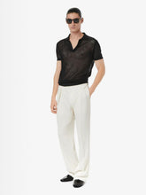 Tom Ford Black Cotton Silk Mesh Polo