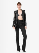 Tom Ford Black Wool Silk Blend Tailored Straight Pants