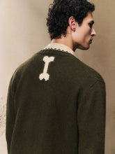 Baziszt Khaki Green Bobby Wool Cardigan