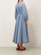 Zimmermann Skylark Blue Indra Denim Midi Dress