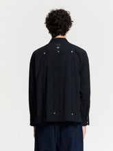 Baziszt Navy Blue Byrsa Embroidered Shirt