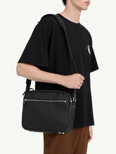 MM6 Maison Margiela Black Leather Messenger Bag