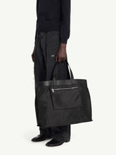 MM6 Maison Margiela Black Reverse Maxi Tote Bag with Leather Trim