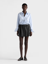 Prada Black and White Wool Gingham Miniskirt