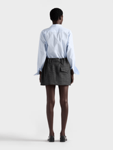 Prada Black and White Wool Gingham Miniskirt