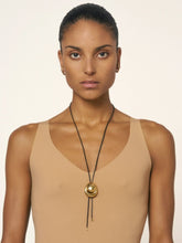 Panconesi Gold Blow Up Cord Bolo Tie Necklace