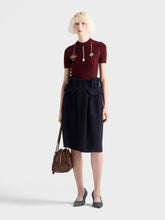 Prada Amaranth Red Short-Sleeved Wool Sweater with Pendants
