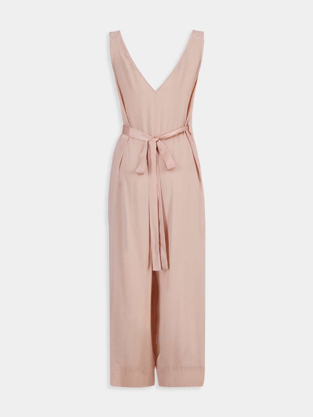 Pink Lace Detail Silk Jumpsuit