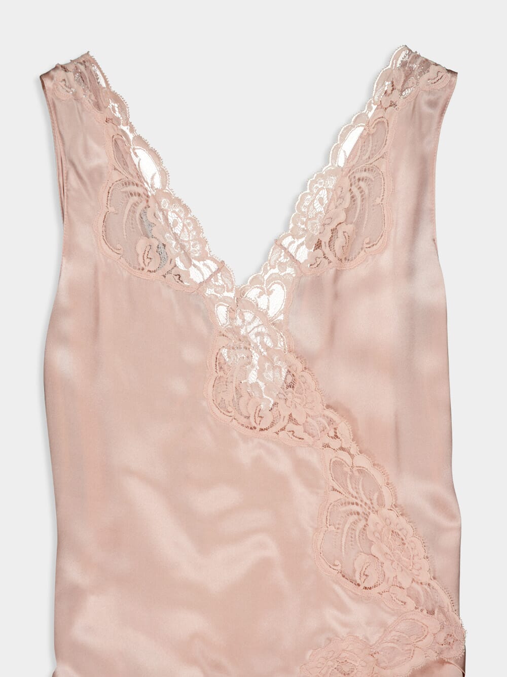 Pink Lace Detail Silk Jumpsuit