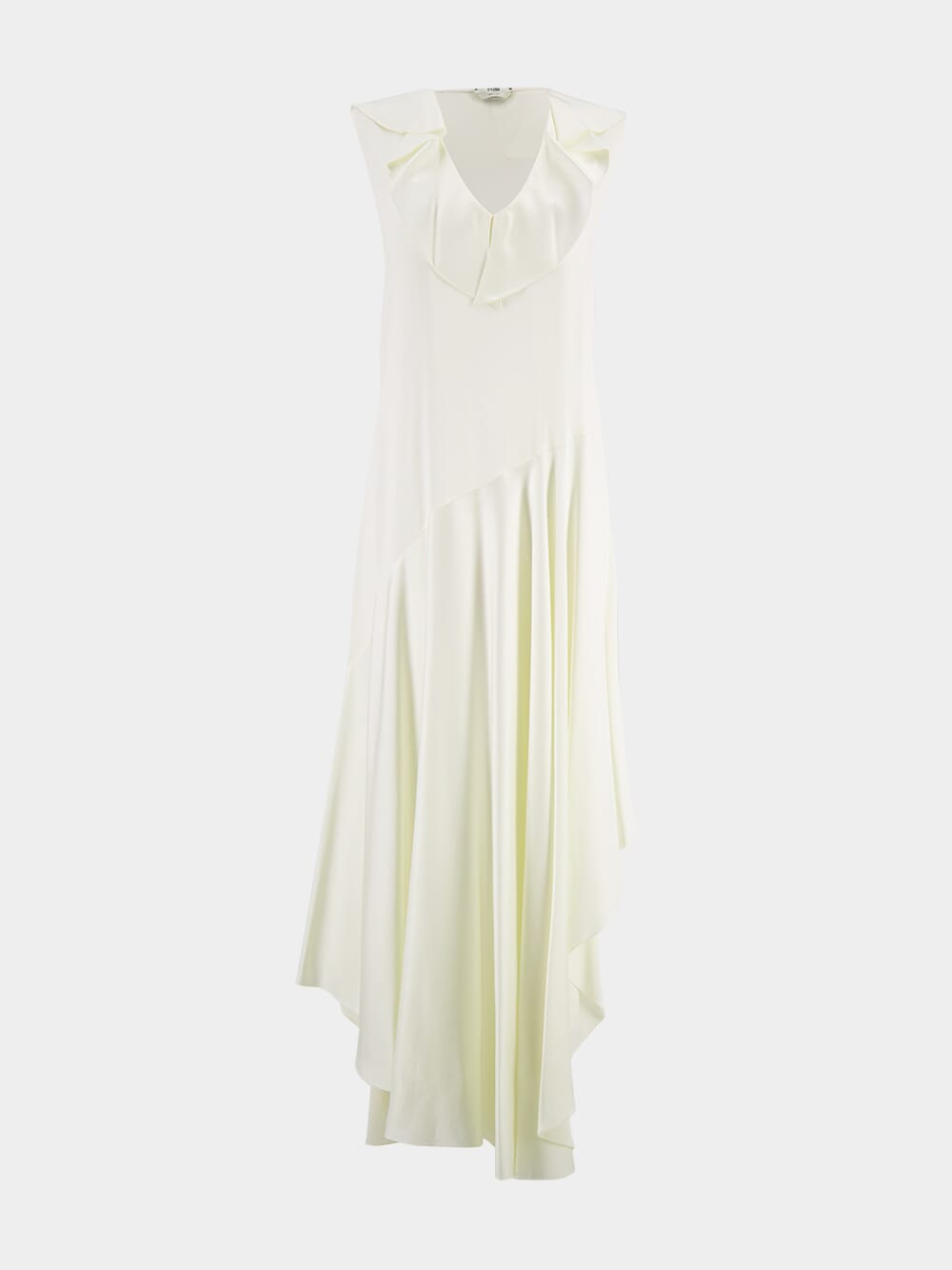 White Asymmetric Bias-Cut Dress