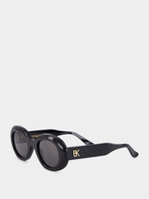 Emmanuelle Khanh Black Queen Oval Acetate Sunglasses