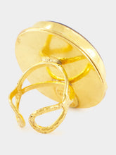 Sylvia Toledano Gold Macaron Tiger Eye Ring