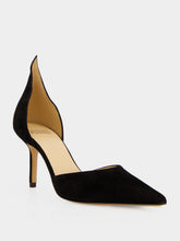 Francesco Russo Black Suede High Back Pumps