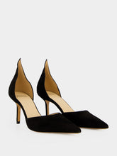 Francesco Russo Black Suede High Back Pumps