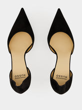 Francesco Russo Black Suede High Back Pumps