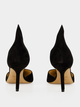 Francesco Russo Black Suede High Back Pumps