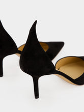 Francesco Russo Black Suede High Back Pumps