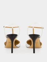Francesco Russo Black and White Patent Nappa T-Bar Pumps