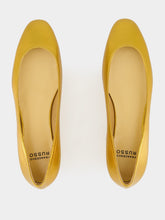 Francesco Russo Old Gold Laminated Nappa Leather Ballerinas